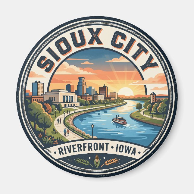 Sioux City Riverfront USA Magnet (Framsidan)