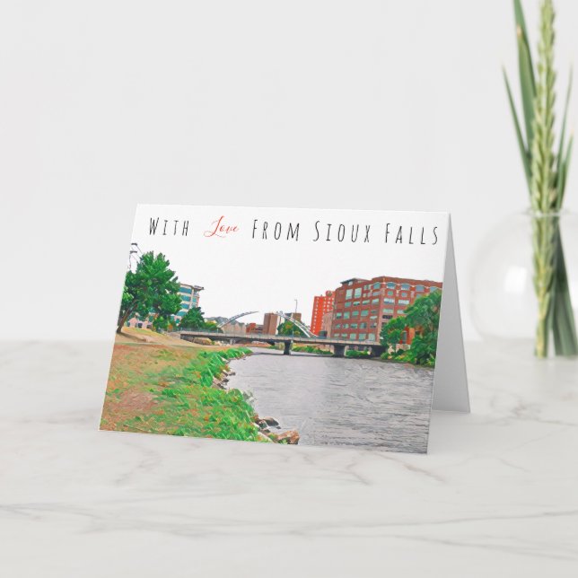 Sioux Falls Skyline Greeting Card Helgkort (Framsida)