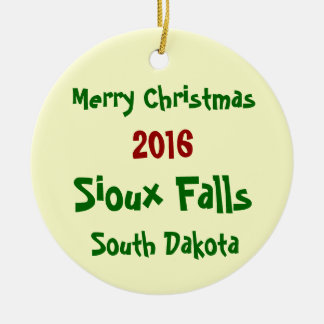Sioux Falls South Dakota JULPRYDNAD 2016 Julgransprydnad Keramik
