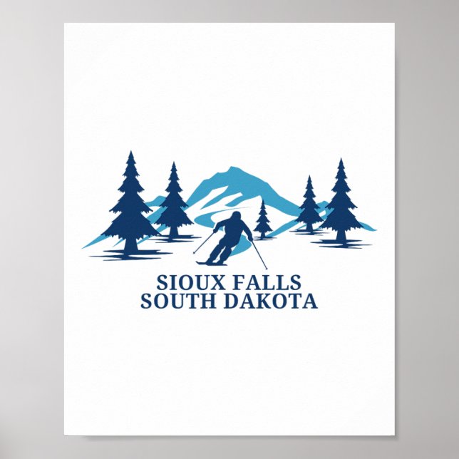 Sioux Falls South Dakota Ski Resort Skiing Skier Poster (Framsidan)