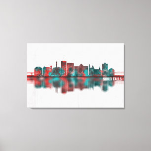 Sioux Falls South Dakota Skyline Canvastryck