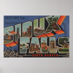 Sioux Falls South Dakota - stora brevplatser Poster