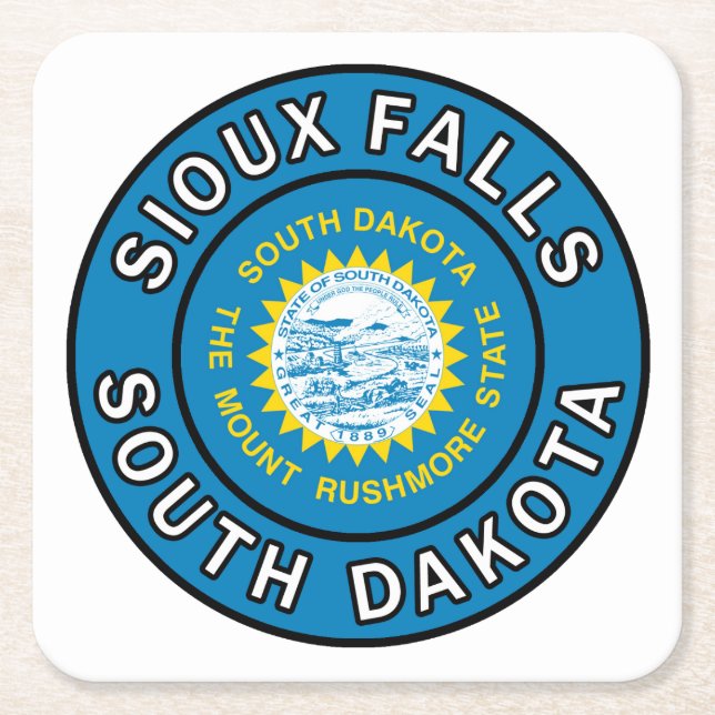Sioux Falls South Dakota Underlägg Papper Kvadrat (Framsidan)