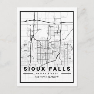 Sioux Falls South Dakota USA Resestads Kart Vykort