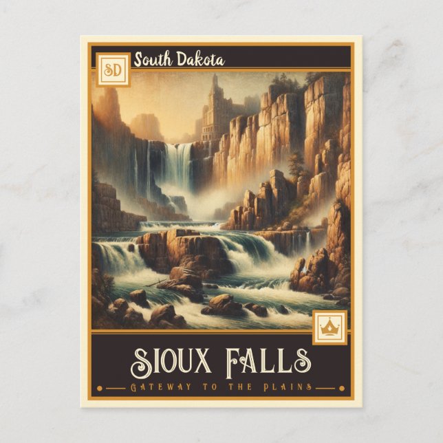 Sioux Falls, South Dakota | VINTAGE Vykort (Framsida)