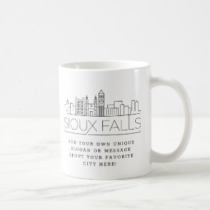 Sioux Falls Stylized Skyline Anpassningsbar Slog Kaffemugg