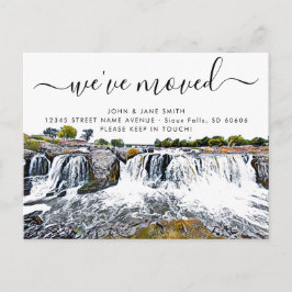 Sioux Falls Waterfall Flytta Announement Postcard Meddelande Vykort