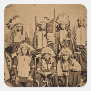 Sioux för Show för buffelräkningvilda western Fyrkantigt Klistermärke