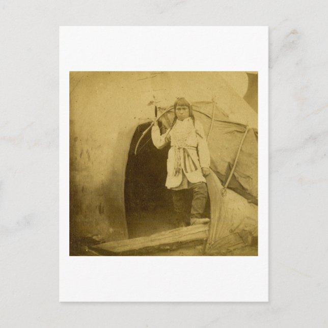 Sioux Hunter med Bow by Tee Pee Vykort (Framsida)