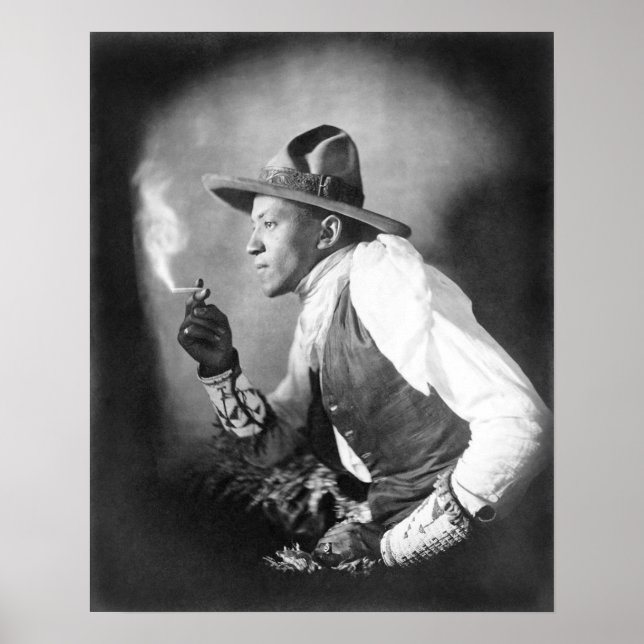 Sioux-indian, 1908. Gammalt foto Poster (Framsidan)