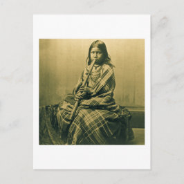 Sioux Musician Girl Sepia Vykort