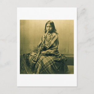 Sioux Musician Girl Sepia Vykort