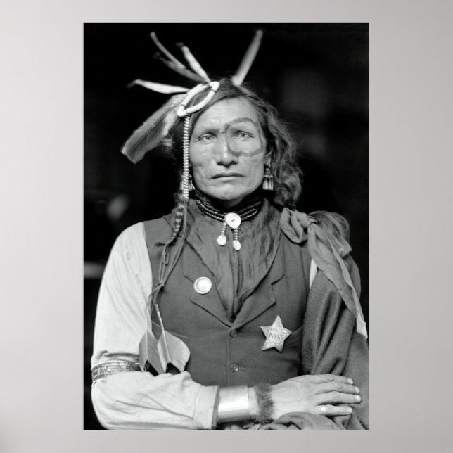 SIOUX WARRIOR JÄRN WHITE MAN C. 1900 POSTER (Framsidan)