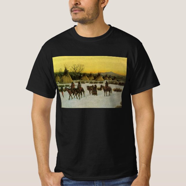 Siouxläger vid Wounded Knee av John Hauser T Shirt (Framsida)