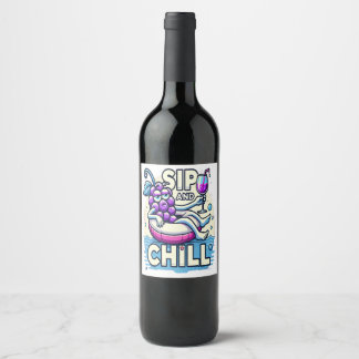 Sip and Chill Vinflaska Etikett