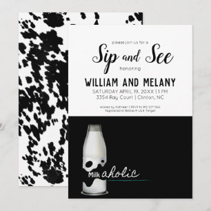 Sip and See: A "Milkahol Coed Baby Shower" Inbjudningar