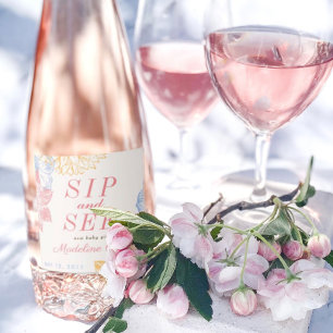 Sip and See Baby Shower Decor Modern Blommigt
