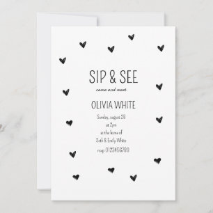 Sip and See Baby Shower Minimalist barnkalas Inbjudningar