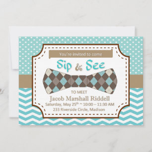 Sip and See for Boy Baby med Bow Tie