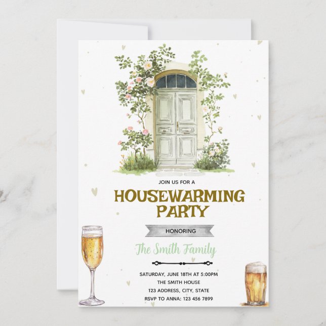 Sip and See Housewarming Invitation Inbjudningar (Framsida)