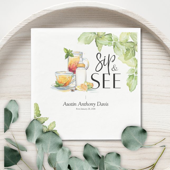 Sip and See Meet The Baby Pappersservett (Skapare uppladdad)