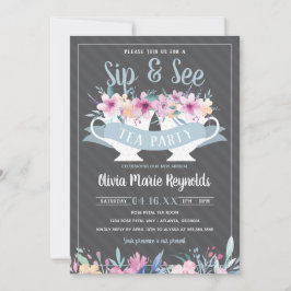 Sip and See Tea Party Baby Shower-inbjudan Inbjudningar