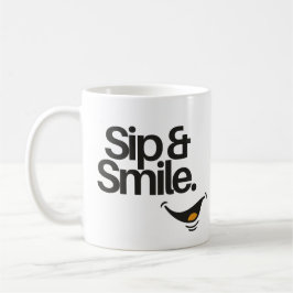 Sip and Smile | Cute Positive Quote  Kaffemugg