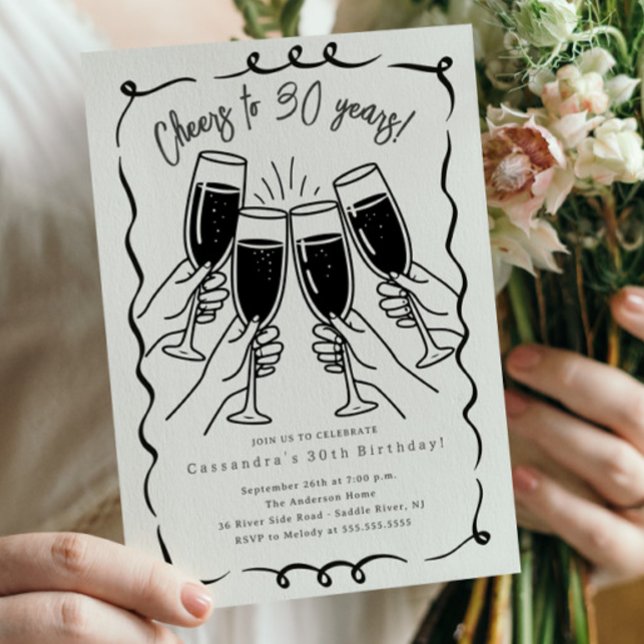 Sip & Celebrate: 30 års födelsedag Inbjudningar (Skapare uppladdad)