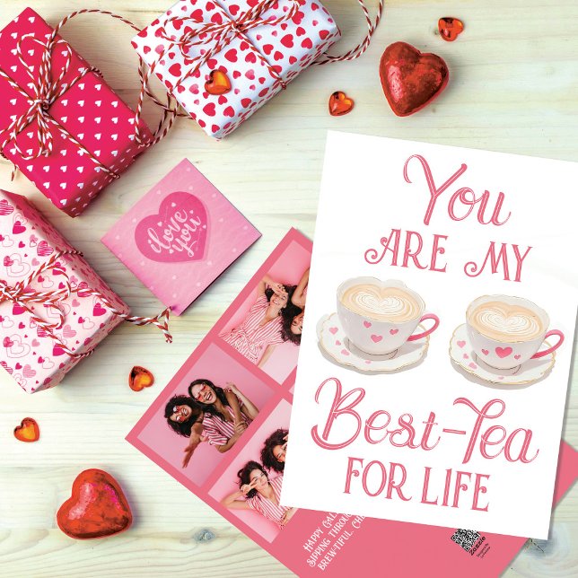 Sip & Cherish: Best-Tea for Life Galentine's Julkort (Skapare uppladdad)