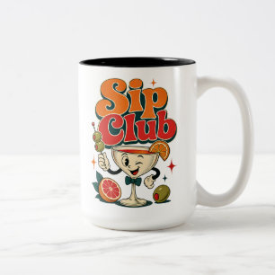 Sip Club Retro Cocktail Två-Tonad Mugg