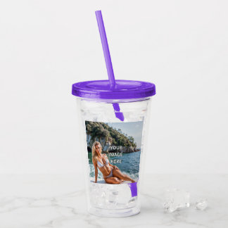 SIP! 🥤 Custom Acrylic Tumbler with Straw Design Take Away Mugg