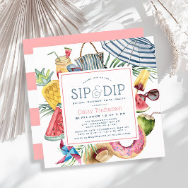 Sip & Dip Pool Party Paraply Bröllopsdusch Inbjudningar