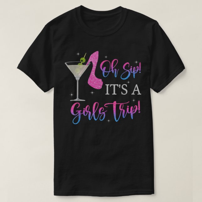 Sip Girls Resa Tshirts för kvinnor BFF Party Squa (Design framsida)