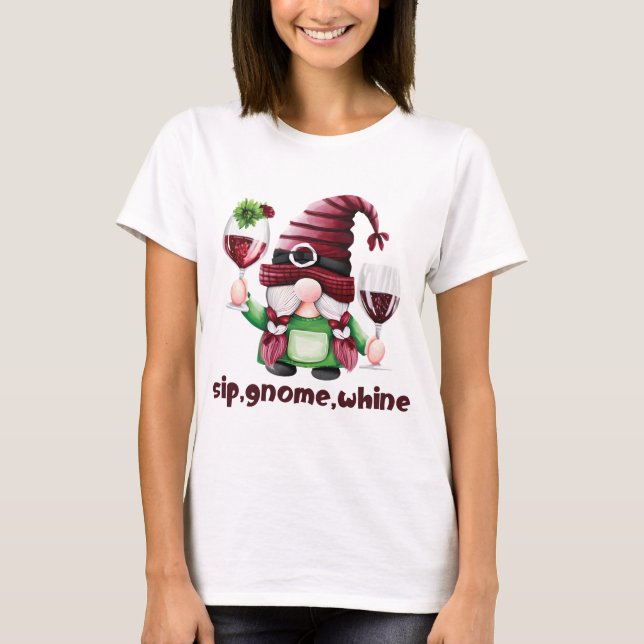 SIP, GNOME, WHINE Vin Älskare Fall T-shirt (Framsida)