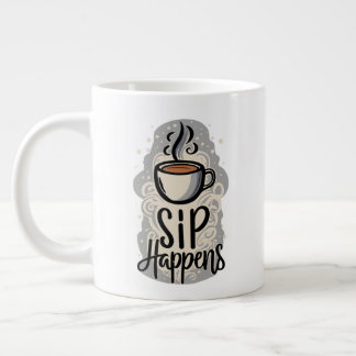 Sip Happens Coffee House Old Classic Stil Jumbo Mugg