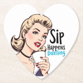 Sip Happens, Darling Sassy Retro Underlägg Papper