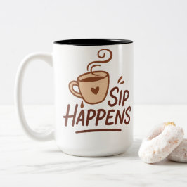 Sip Happens kaffemugg – minimalistisk fräck kopp