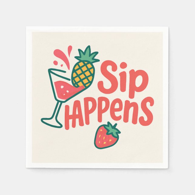 Sip Happens Pappersservett - CherryBombCo (Framsidan)