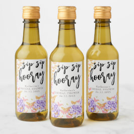 Sip Hooray Boho Butterfly Hydrangea Möhippa Vinetikett