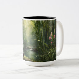 Sip i Stil - Charming Panda i Bamboo Forest Två-Tonad Mugg