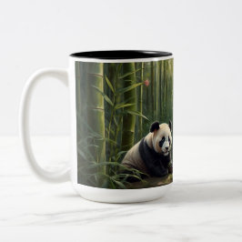 Sip i Stil - Charming Panda i Bamboo Forest Två-Tonad Mugg