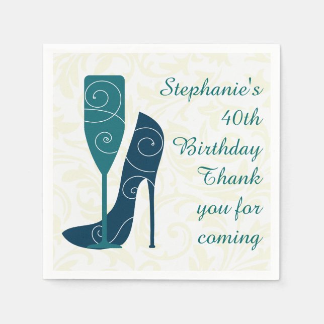 Sip i Stil Vin Champagne Pappra blöjor Pappersservett (Framsidan)