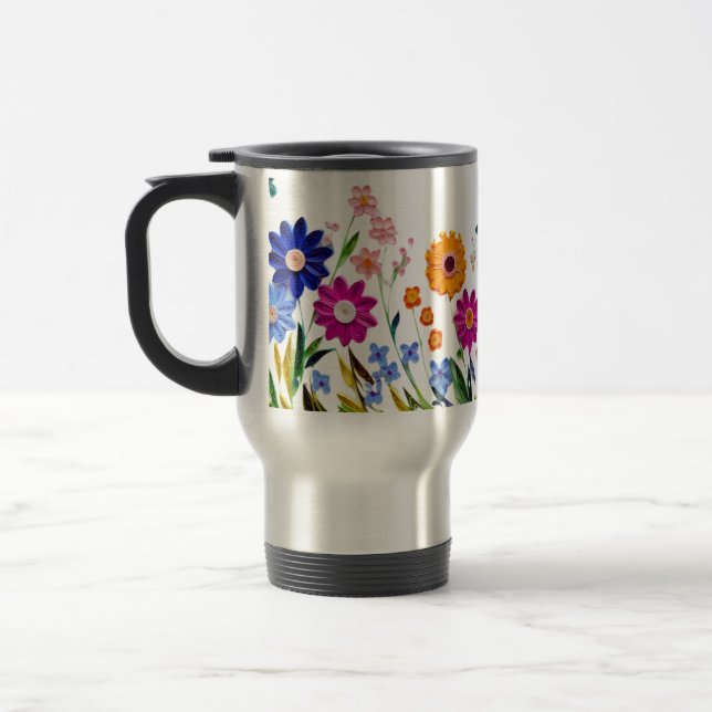 Sip in Bloom - Blommigt Fantasy Mugg ☕ 💐 (Vänster)