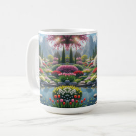Sip in Serenity - Serene Mountain Garden Kaffemugg