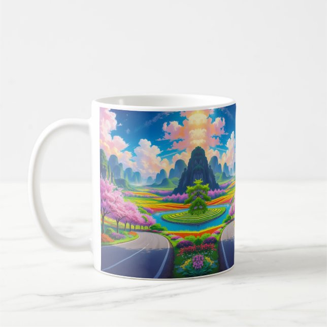 "Sip Into Vår - Scenisk Blommar Kaffemugg (Vänster)