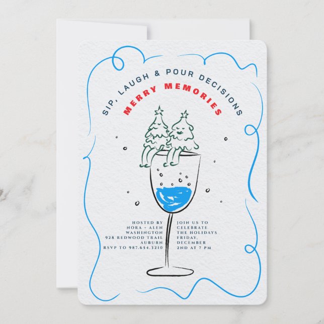 SIP, LAUGH & POUR DECISIONS CHRISTMAS PARTY INBJUDNINGAR (Framsida)
