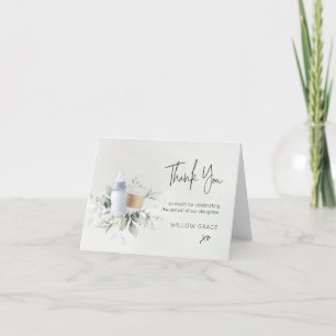 Sip n Visa Nyfödd bebis-format tackkort blått