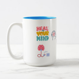 SIP OF PEACE, HEAL YOUR MIND 15OZ CERAMIC MUG Två-Tonad MUGG