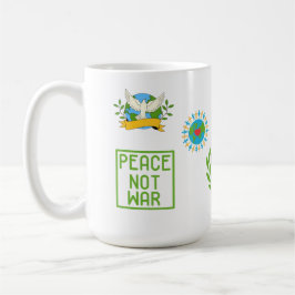 SIP OF PEACE,NOT WAR 15OZ CERAMIC MUG KAFFEMUGG