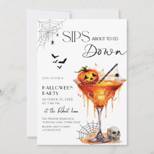 Sip på väg ner Halloween Inbjudningar